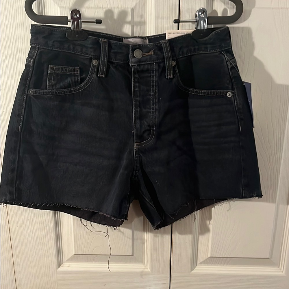 Universal Thread Black Jean Shorts Frayed Hem